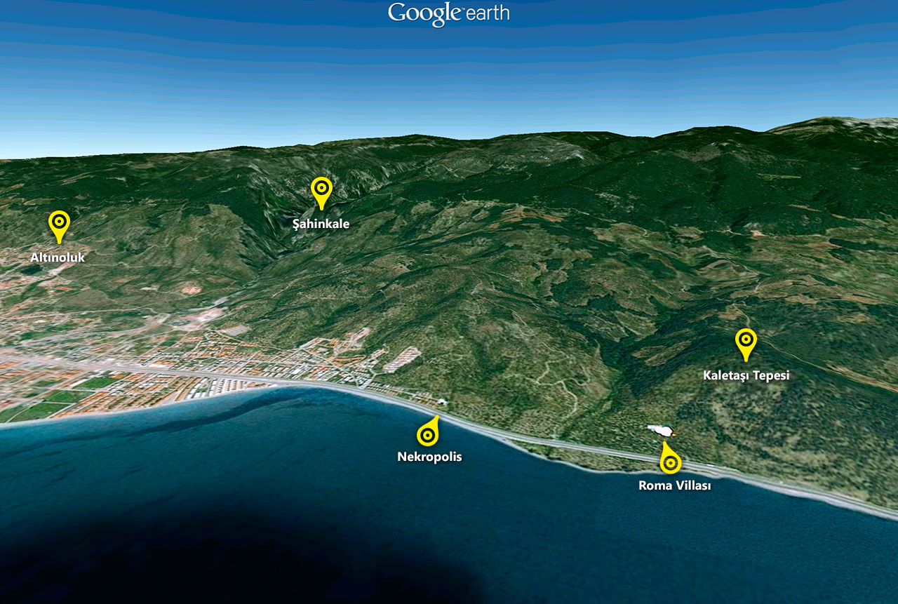 Google Earth Antandros'un Konumu